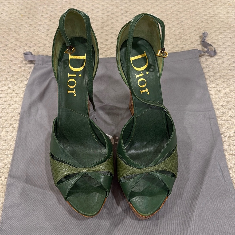 Green Dior Python Shoes